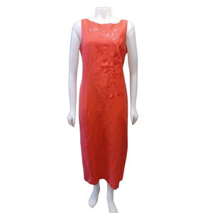 HOST PICK Jessica Howard Petite Linen Blend Sleeveless Maxi Coral Dress Size 14P